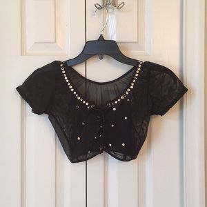 Cover up 2piece with rhinestones one size